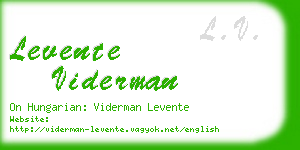 levente viderman business card